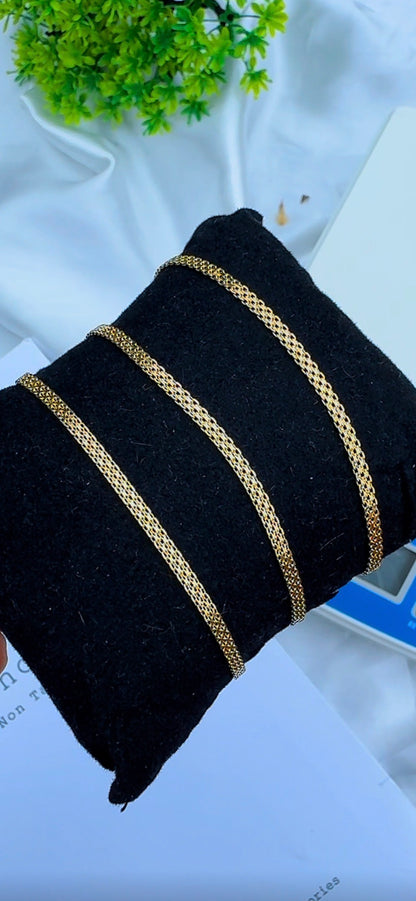 Diigac 18K Pure Gold Carpet Bracelets 7.5 Inches