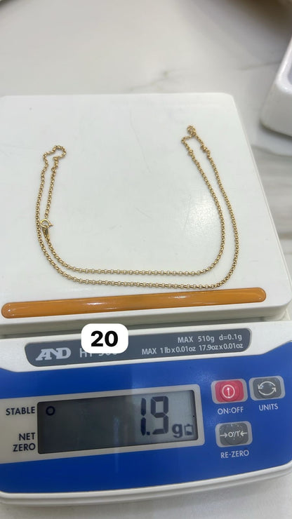 18ct Gold Rolo Chain 18 & 20 Inches