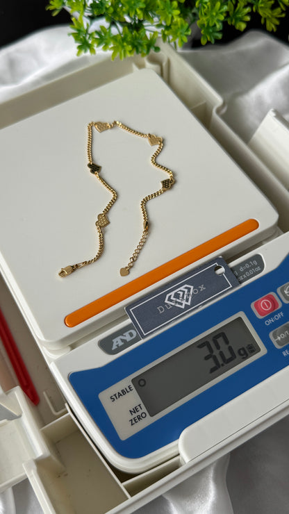 Degar 18Karat Pure Gold Anklets 10.5 Inches