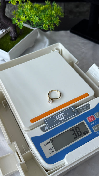 18K Solid Gold Engagement Ring For Women | Sizes 8 & 9