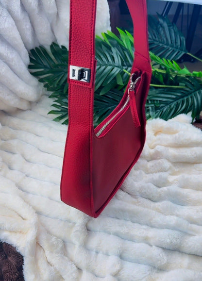 Red Shoulder Handbag With Extra Handle | LARYZ Everyday - 058 | Medium