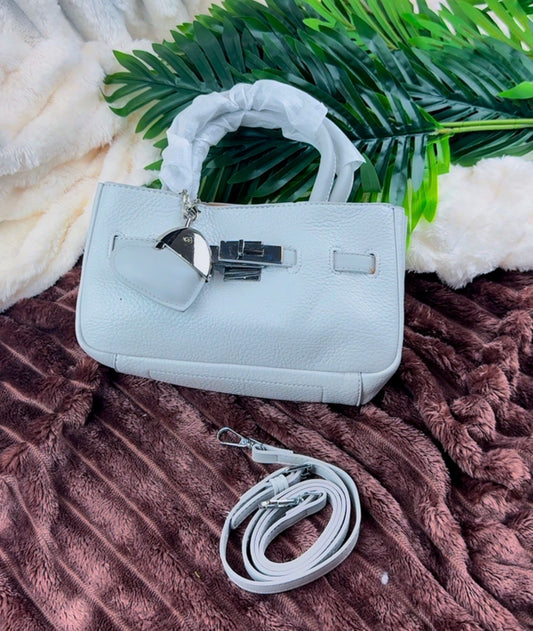 Women’s Light Grey Mini Kelly-Style Top-Handle Bag | LARYZ Everyday 045 | Small-Medium