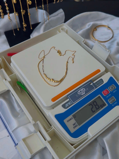 Degac 18 Karat Pure Gold Instant Chain (16+1) Inches