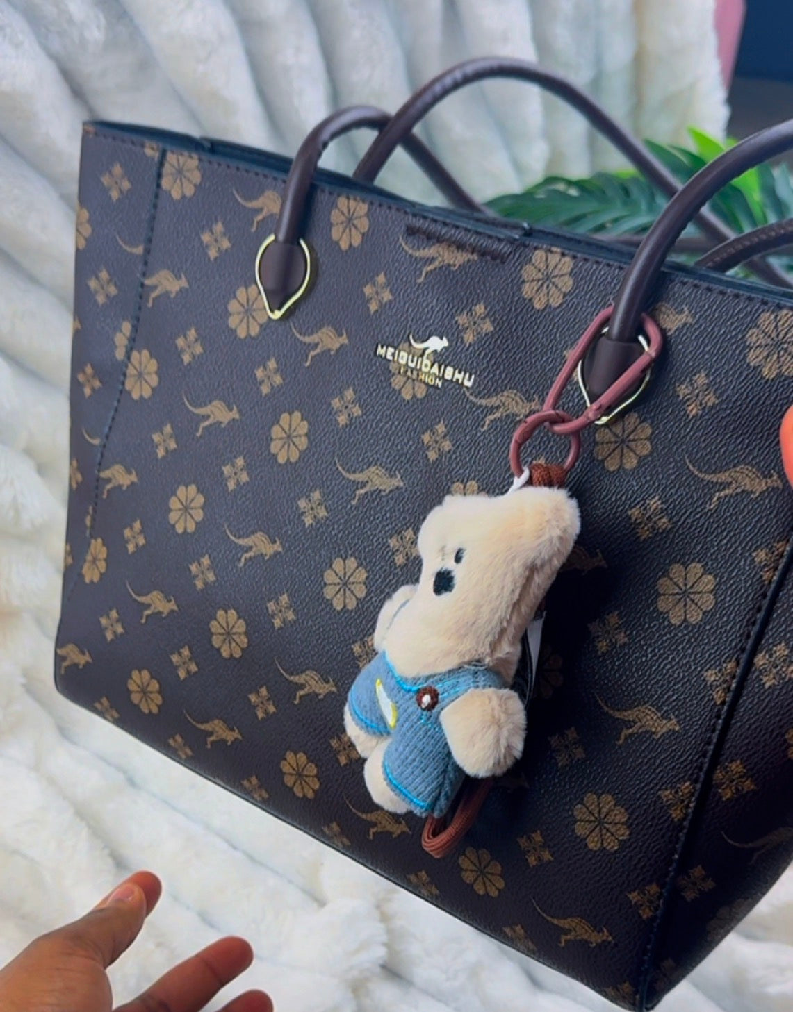 MEIELIDAI SHU Floral & Kangaroo Print Tote Bag  | LARYZ Everyday 041 | Big