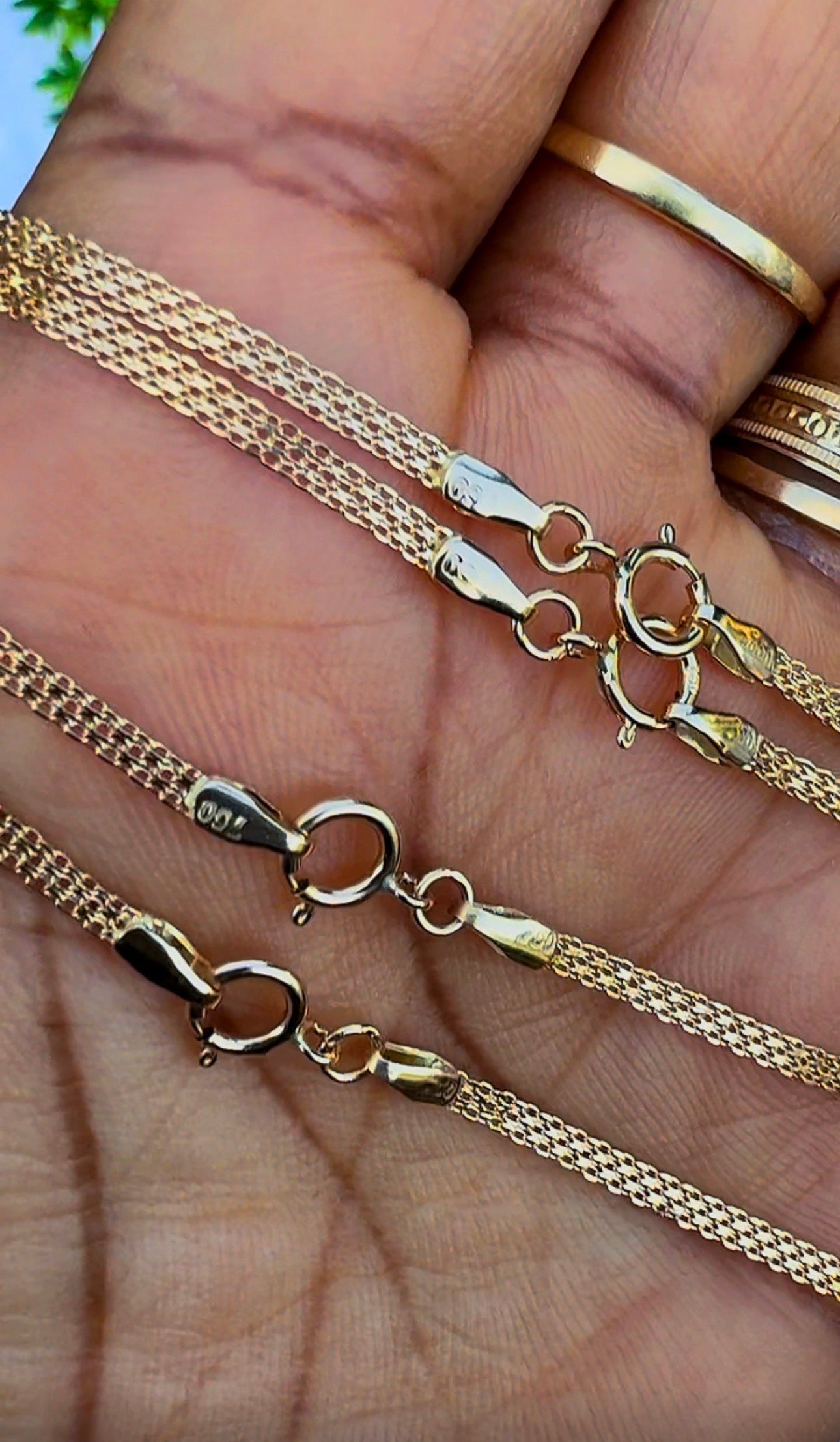 18ct Solid Gold Carpet Chain 18 - 22 Inches | 2.6g & 3.1g