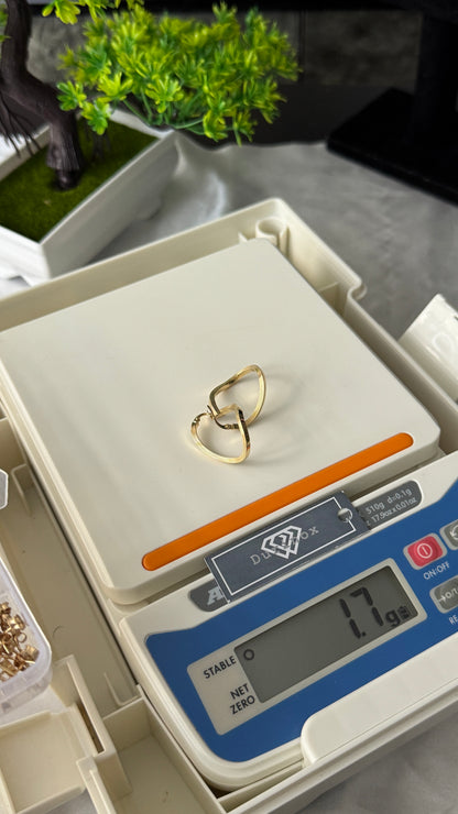 18K Solid Gold Ribbed Hoop Earrings | 1.7g
