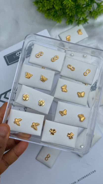 18 Karat Solid Gold Screw Stud Earrings