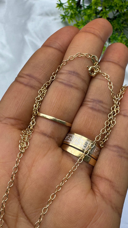 18K Solid Gold Heart Padlock & Toggle Clasp Chain Necklace (2.1g) | 18 Inches
