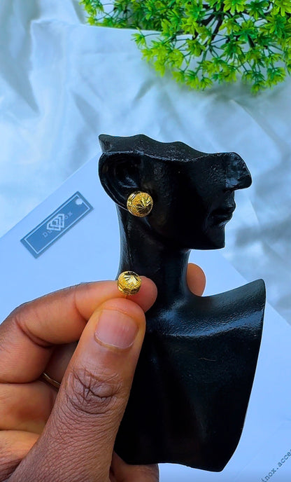 21 Karat Solid Gold Ball Stud Earrings | 1.8g & 2.0g | 3 Different Designs