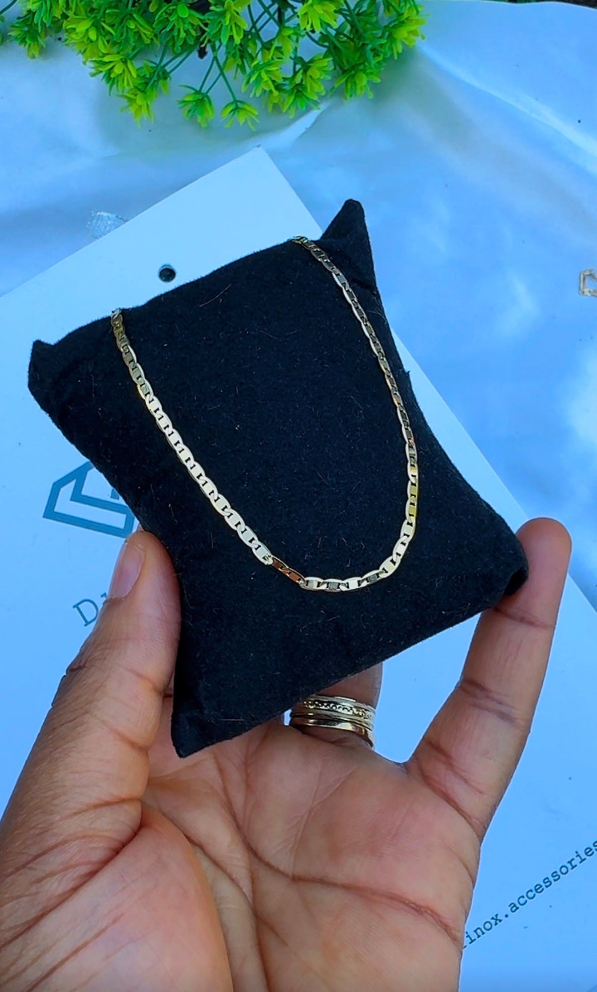 18K Solid Gold Blade Chain | 18”-3.8g | 20”-4.2g