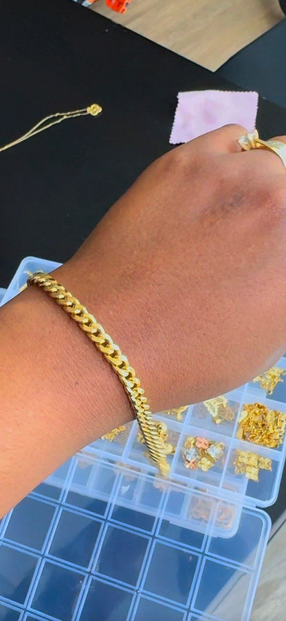Durab 18ct Solid Gold Cuban Bracelet 7.5 Inches