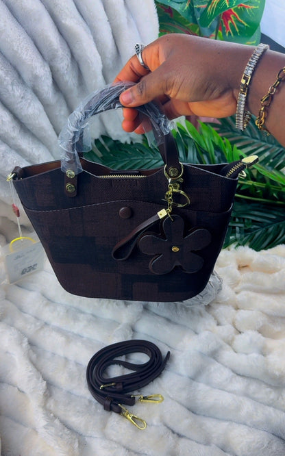 Brown Fabric Patch Handbag | LARYZ Everyday - 028 | Medium
