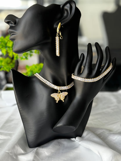 Disbut 10karat Gold Plated Jewellery Set for Engagements & Parties