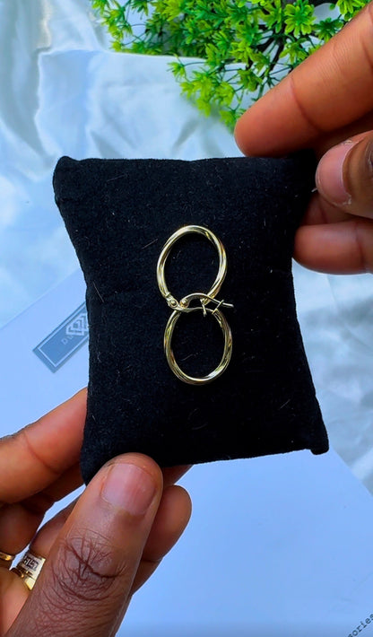 18K Solid Gold  Polished Hoop Earrings | 0.9g & 1g
