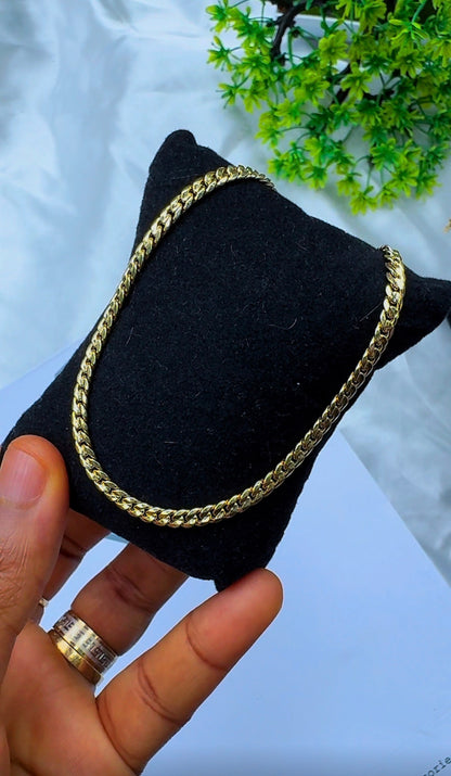 18K Solid Gold Cuban Anklet | 10 Inches | 3.4g