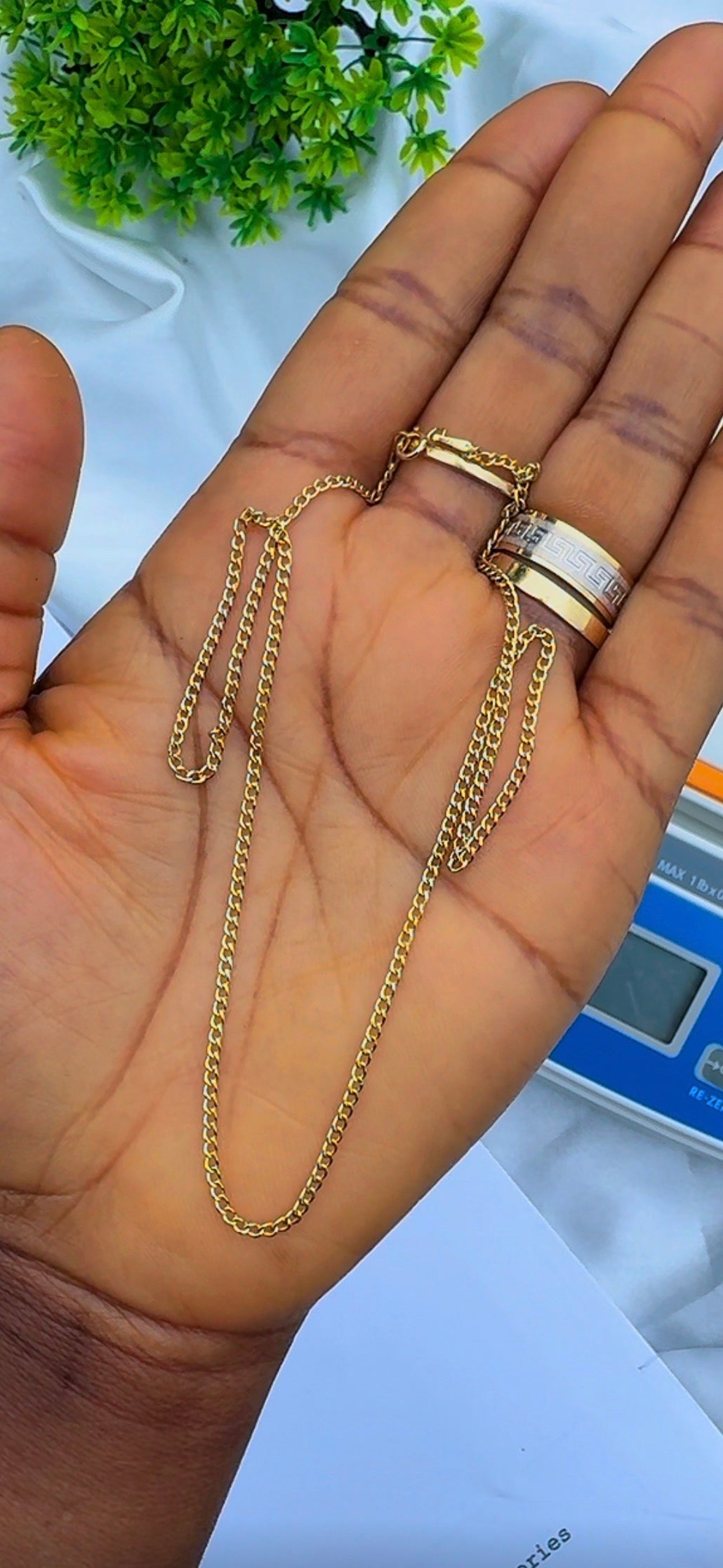 Degaatt 18ct Real Gold Cuban Chain 16 Inches