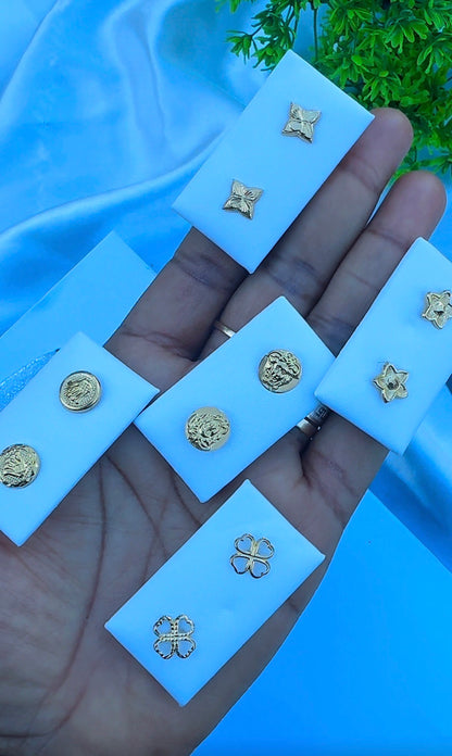 18 Karat Solid Gold Screw Stud Earrings