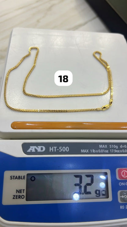 18ct Solid Gold Bestselling Franco Chain | 18 - 24 Inches