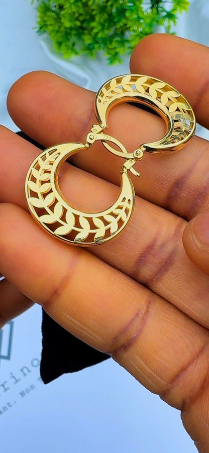 Degaf 18ct Pure Gold Hoop Earrings | Medium Hoops 22mm
