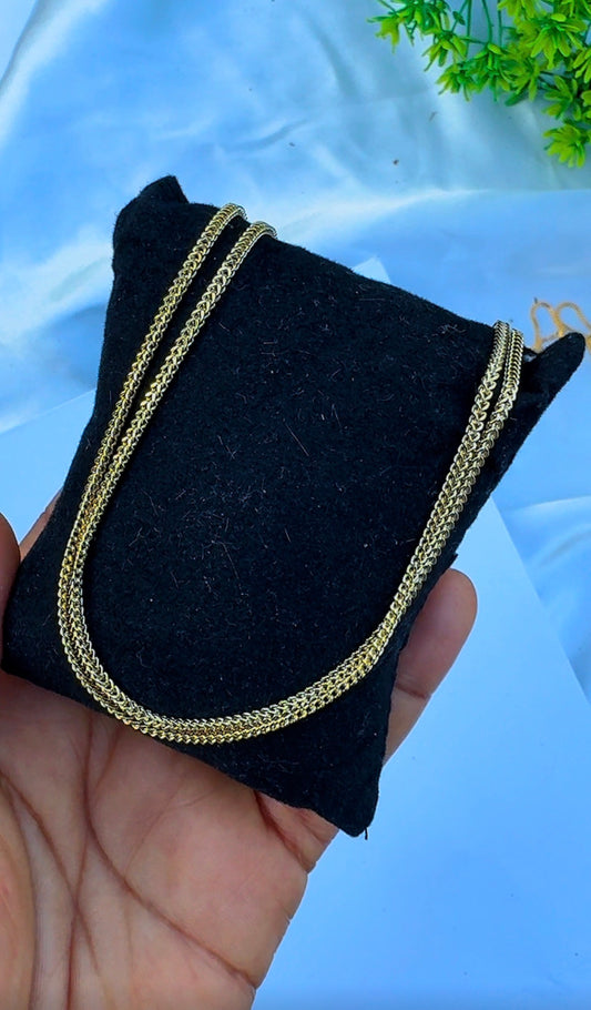 18K Solid Gold Franco Chain Necklace  | 18” - 24”