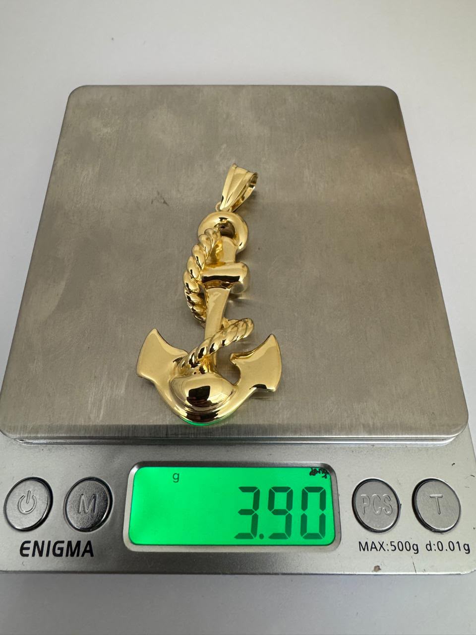 18K Solid Gold Anchor Pendant | Genuine Gold (Extra) Nautical Charm | 3.92g