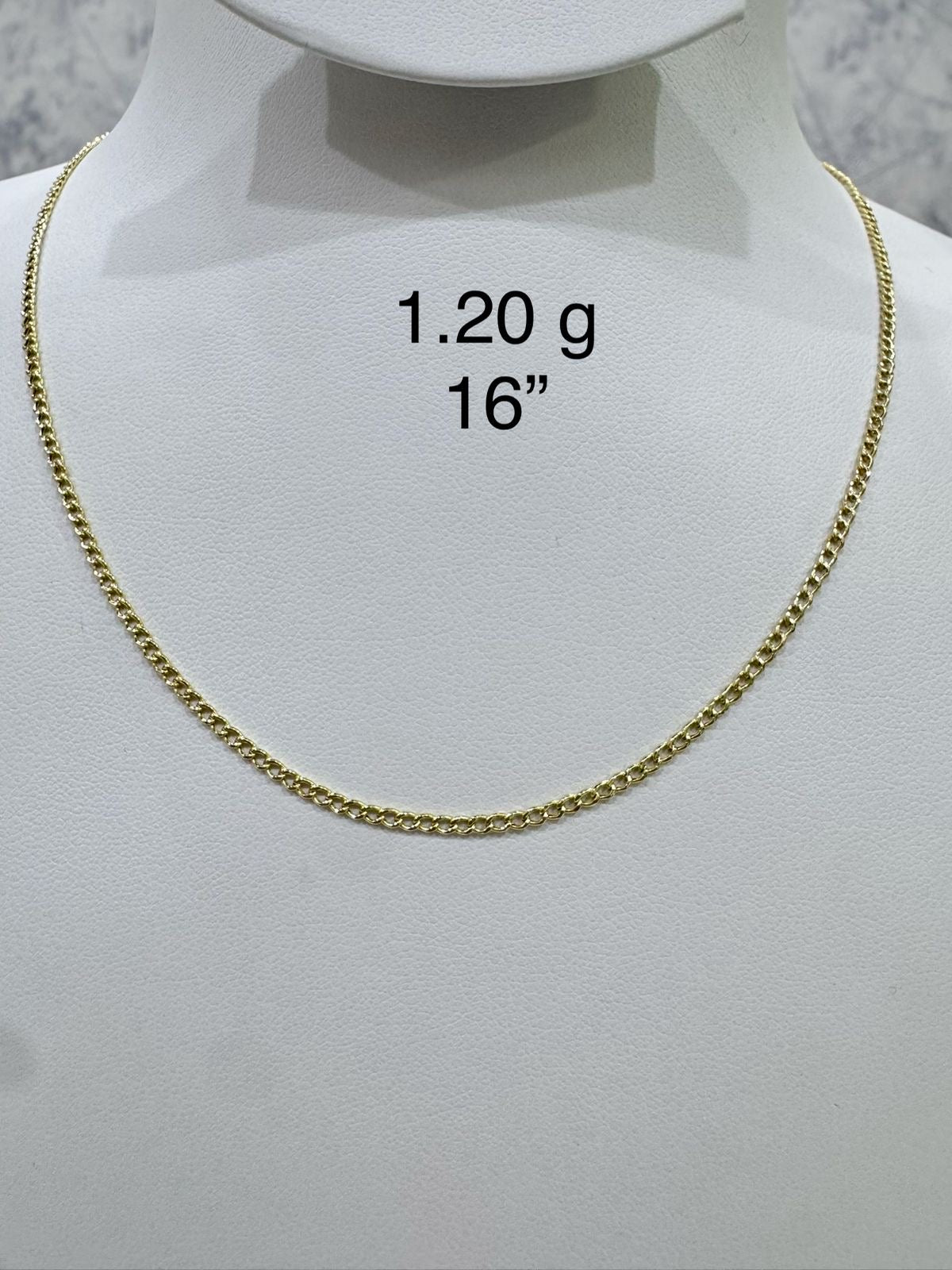 Degaatt 18ct Real Gold Cuban Chain 16 Inches