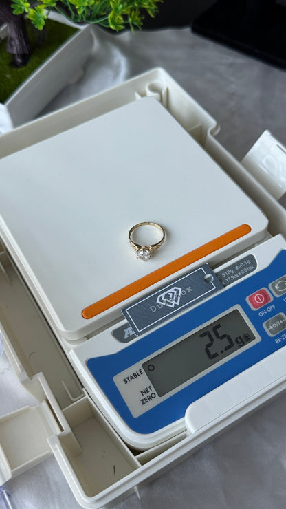 18K Solid Gold Infinity Engagement Ring For Women | Size 8 | 2.54g