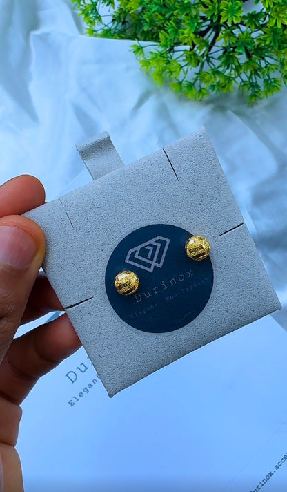 21 Karat Solid Gold Ball Stud Earrings | 1.8g & 2.0g | 3 Different Designs