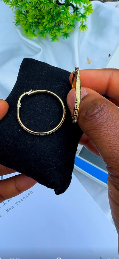 Deger 18 Karat Solid Gold Medium Hoop Earrings (3cm | 30mm)