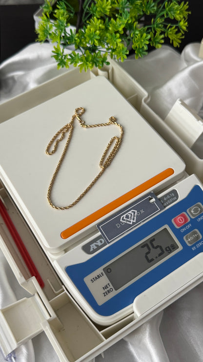 Degak 18Karat Pure Gold Twist Rope Chain