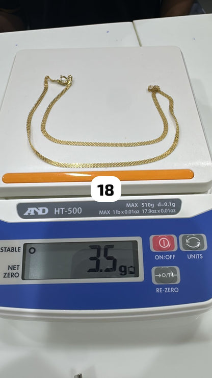 18ct Solid Gold Carpet Chain 18 - 22 Inches