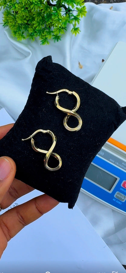Dugab 18ct Real Gold Twist Hoop Earrings