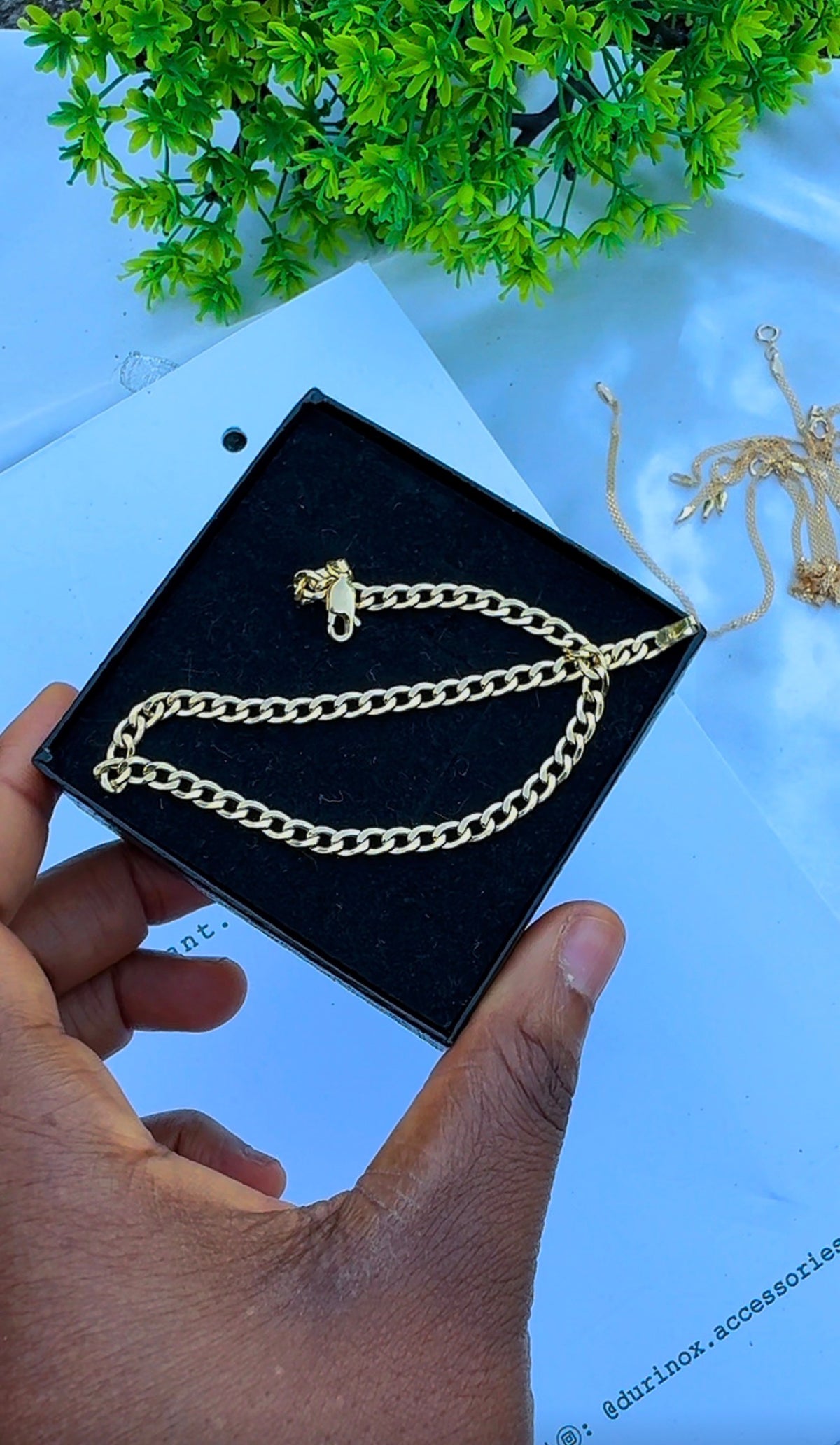 18K Solid Gold Cuban Anklet | 10 Inches | 3.24g