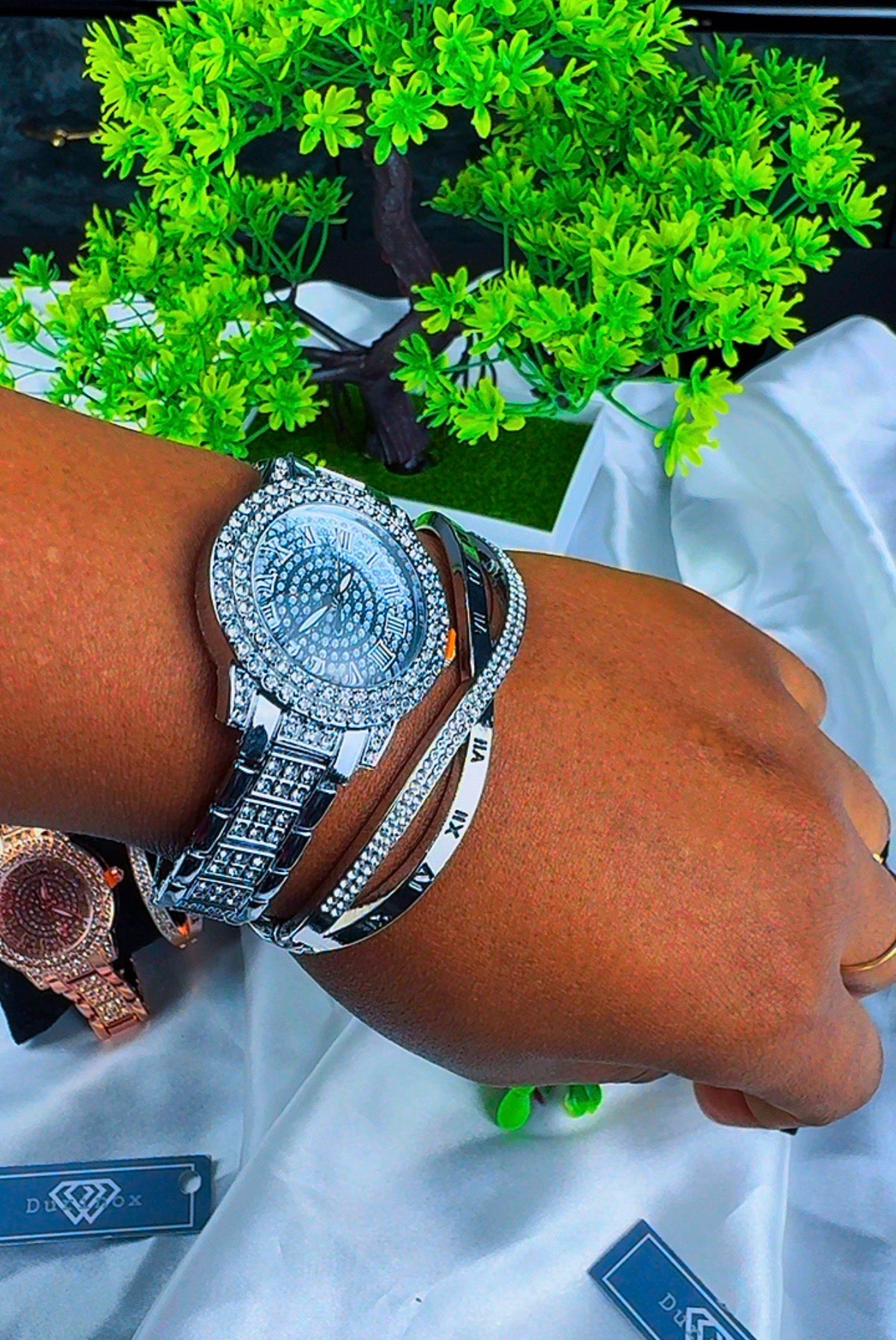 Diiddam Quality 2pc Fashion Wristwatch & Bracelet Set Quartz Watches For Women