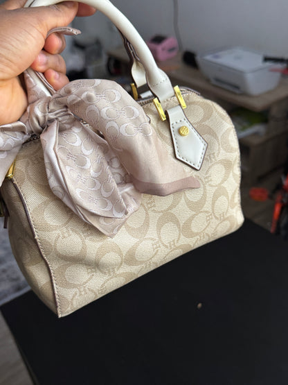 Monogram Leather Barrel Bag with Top Handles | LARYZ Everyday 051 | Small-Medium