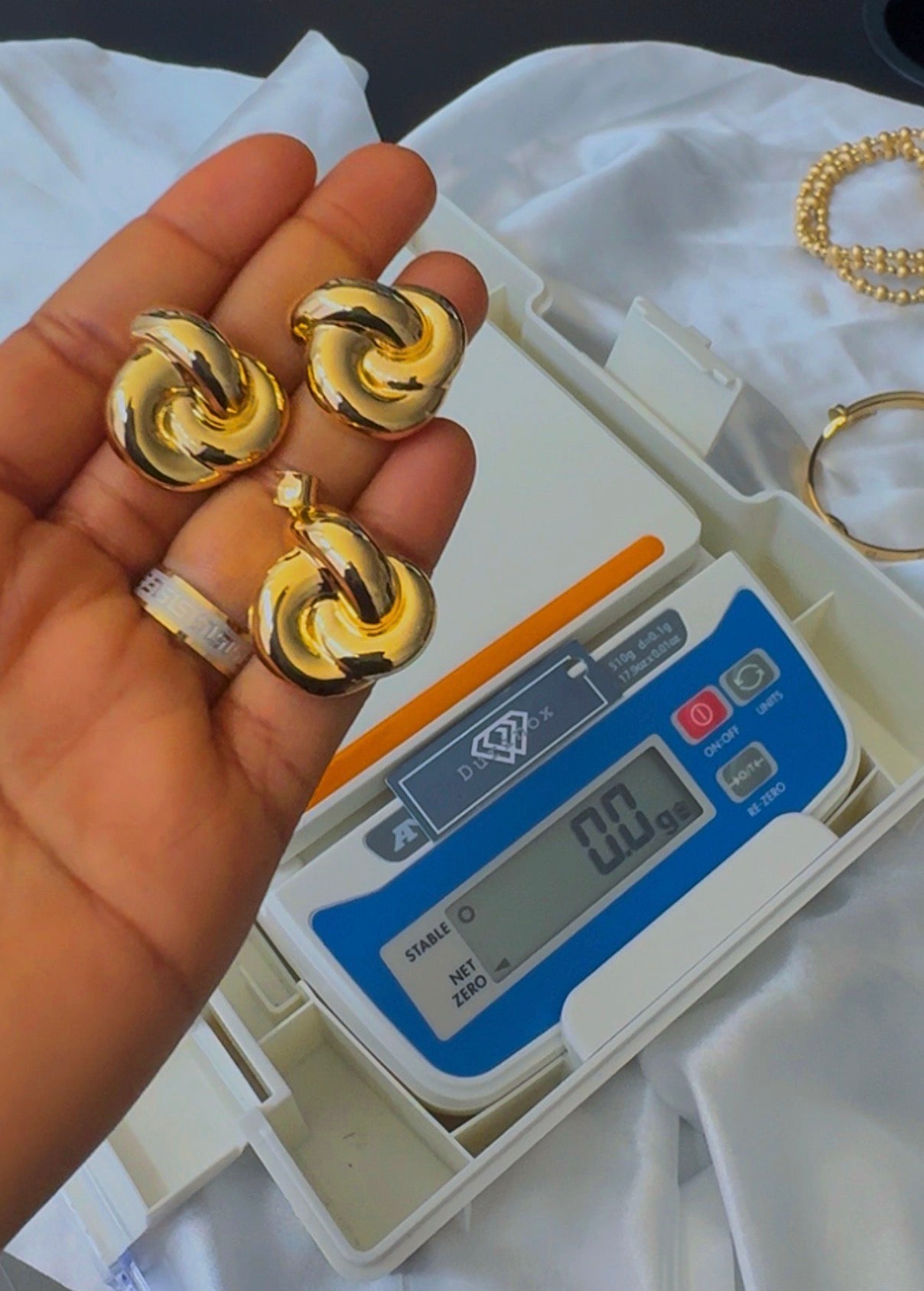 Degax 18 Karat (Extra) Real Gold Earrings & Pendant Jewellery Set