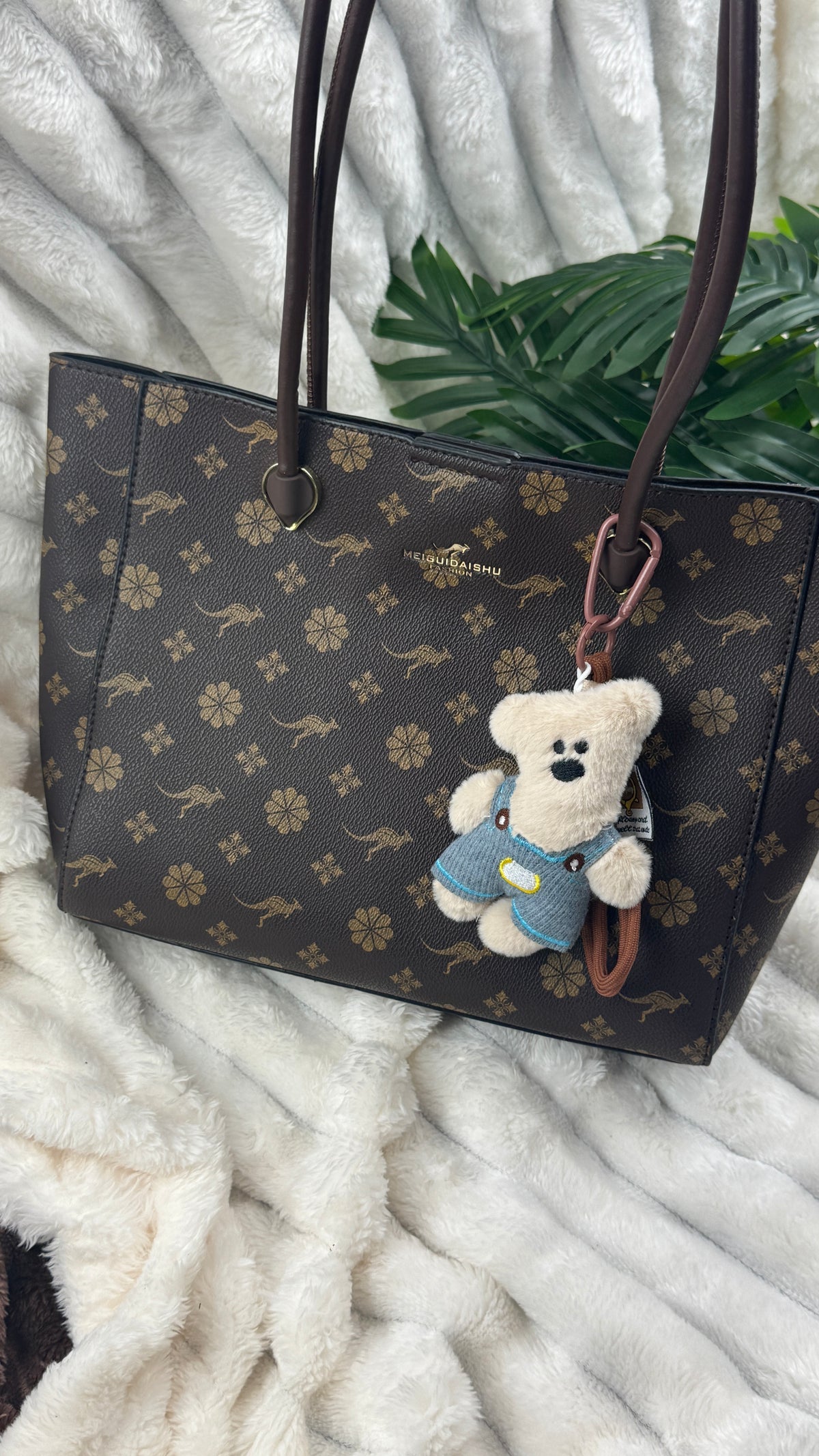 MEIELIDAI SHU Floral & Kangaroo Print Tote Bag  | LARYZ Everyday 041 | Big