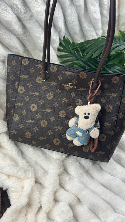 MEIELIDAI SHU Floral & Kangaroo Print Tote Bag  | LARYZ Everyday 041 | Big