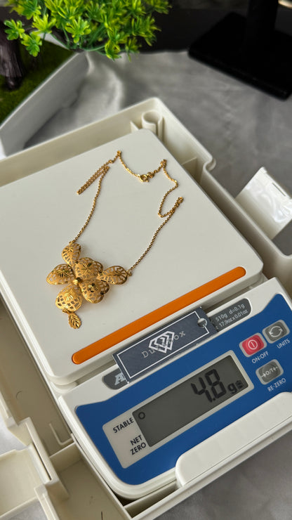 21K Solid Gold Earrings & Necklace Jewellery Set | 6.8g