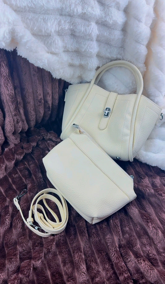 Cream Slouchy 3-in-1 Bucket Bag | LARYZ Everyday - 061 | Medium