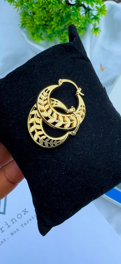 Degaf 18ct Pure Gold Hoop Earrings | Medium Hoops 22mm
