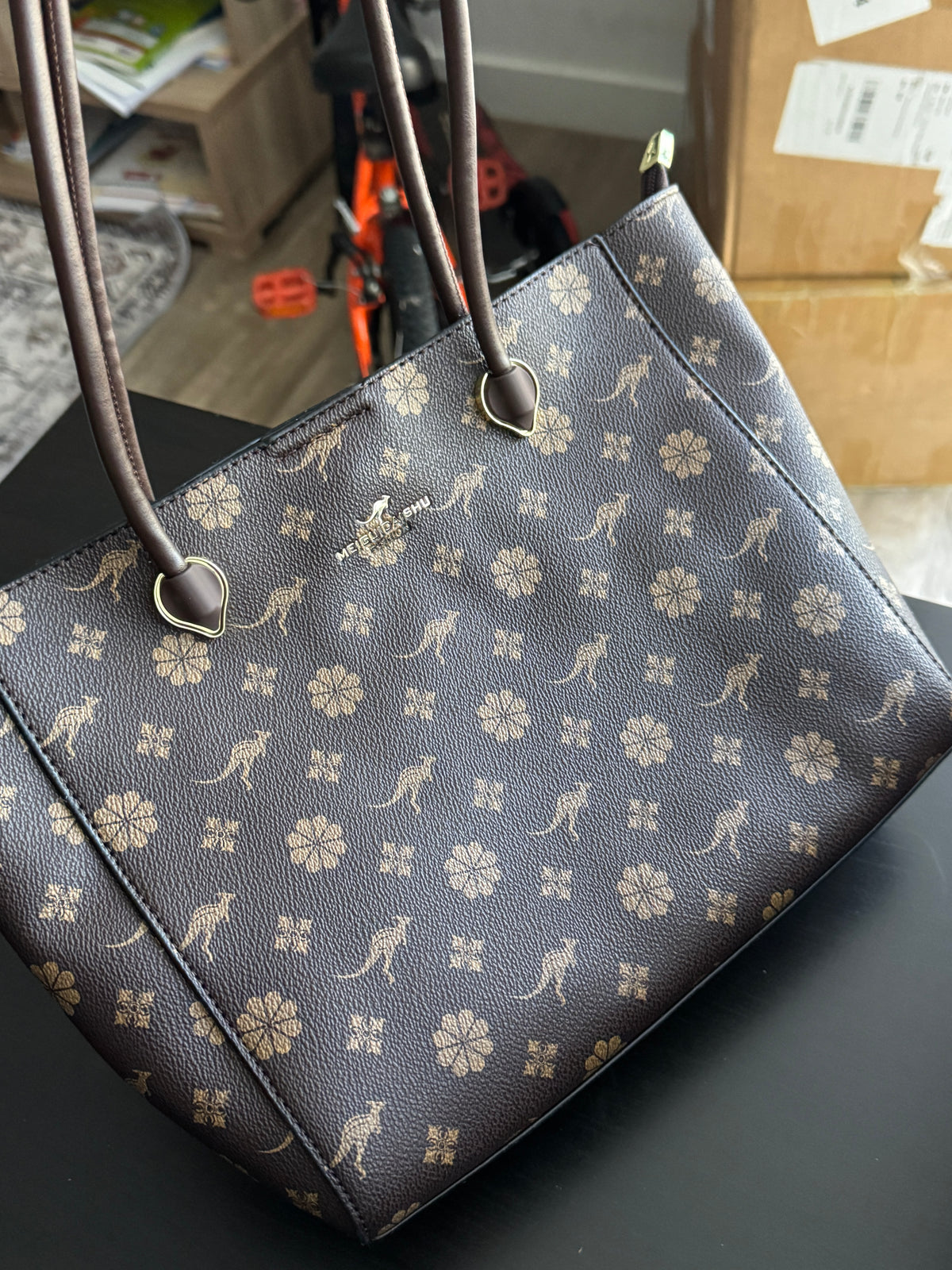 MEIELIDAI SHU Floral & Kangaroo Print Tote Bag  | LARYZ Everyday 041 | Big