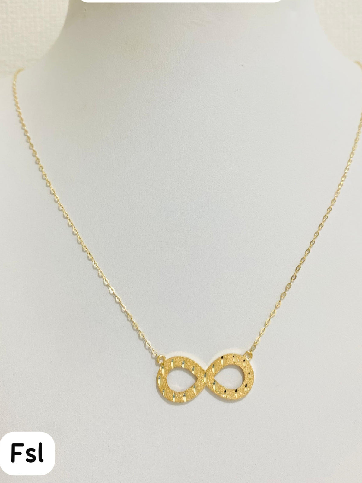 18K Solid Gold Infinity Instant Chain Necklace - 2.0g | 18 Inches