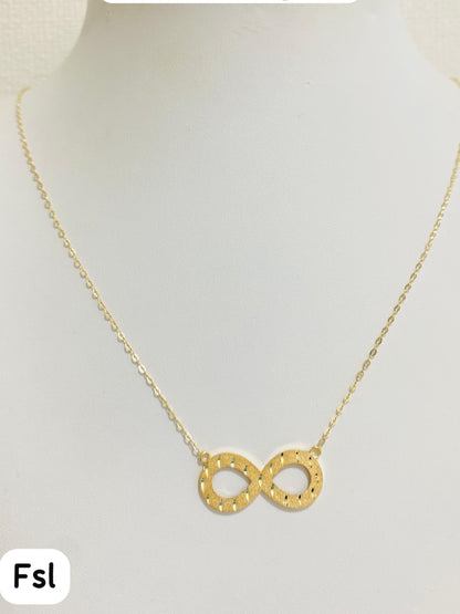 18K Solid Gold Infinity Instant Chain Necklace - 2.0g | 18 Inches