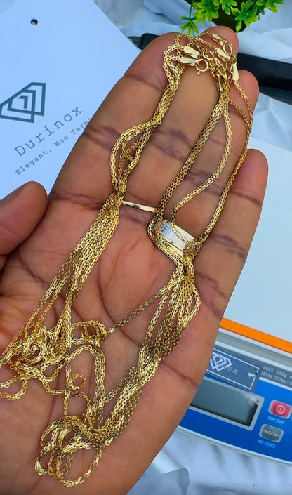Degacts 18ct Solid Gold Carpet Chain 18 - 22 Inches