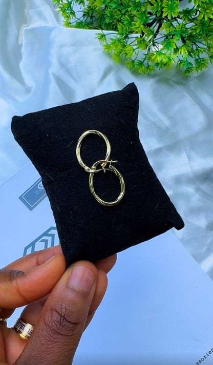 18K Solid Gold  Polished Hoop Earrings | 0.9g & 1g