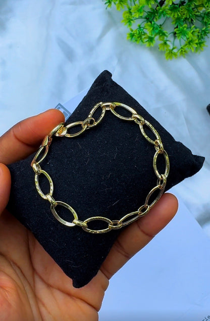 18K Solid Gold Chunky Link Bracelet | 3.61g | 7.5 Inches