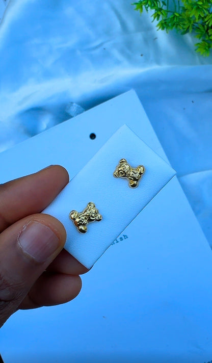 18 Karat Solid Gold Screw Stud Earrings