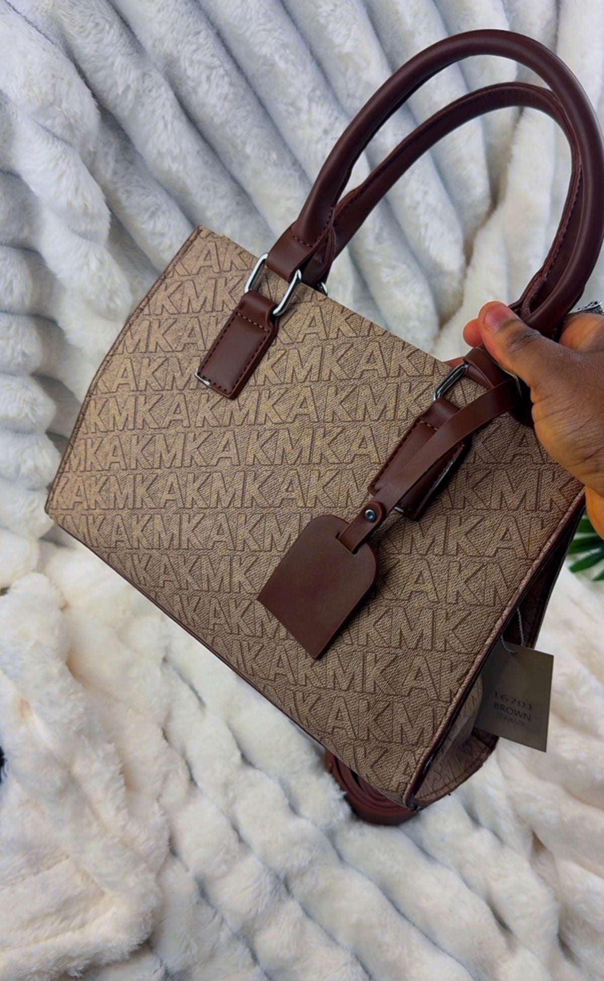 Monogram Canvas Top-Handle Satchel Handbag – Beige & Brown {Medium | Defective} - 010