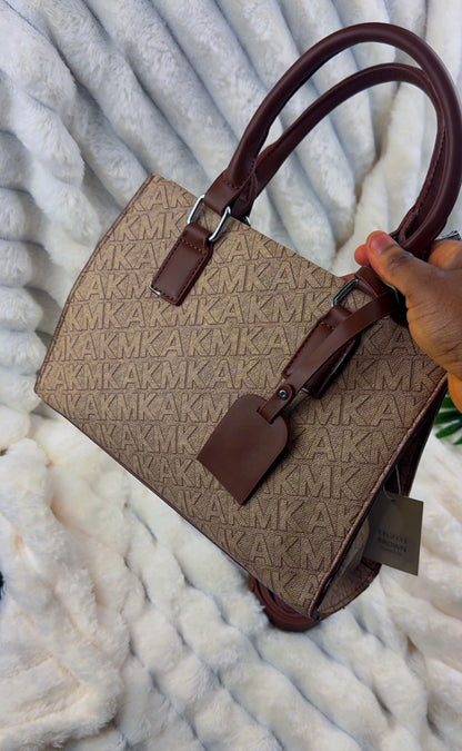 Monogram Canvas Top-Handle Satchel Handbag – Beige & Brown {Medium | Defective} - 010